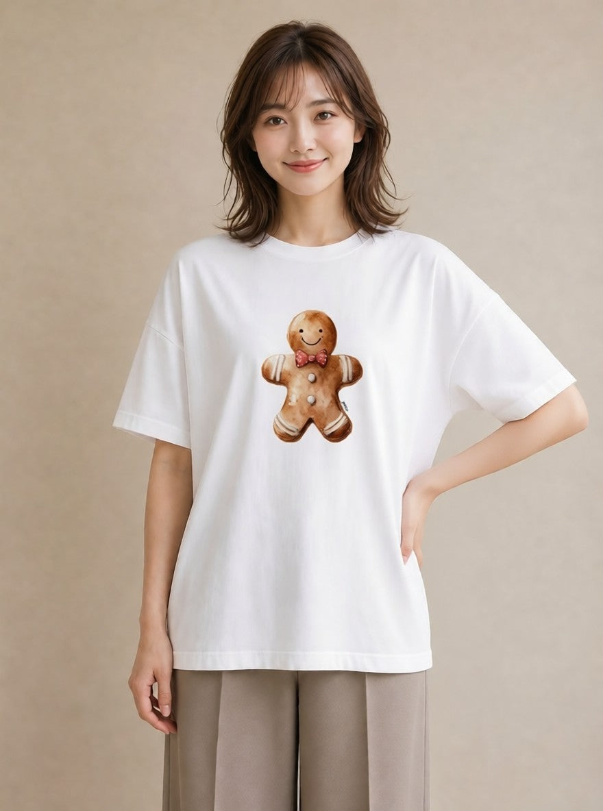 Tシャツ レディース クッキー 食べ物 フード イラスト 可愛い クリスマス 旅行 白T