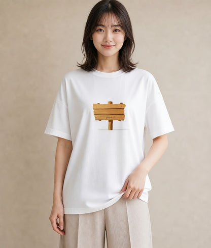 プリントTシャツ レディース 桟橋 水辺 波止場 ナチュラル アンティーク イラスト ガーリー ビーチ デイリーウェア 白T