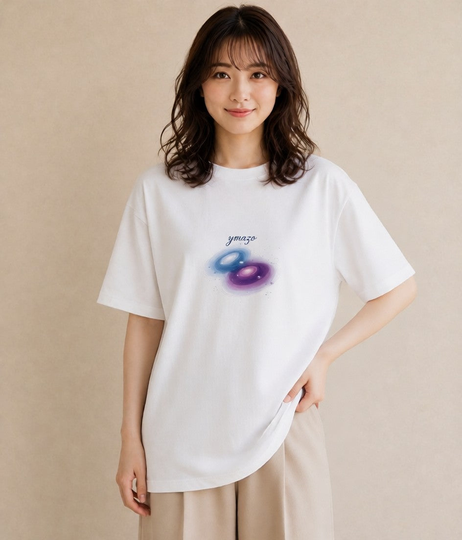 グラフィックTシャツ レディース 天の川 星空 宇宙 イラスト カフェコーデ 女性向けギフト 散歩 白T