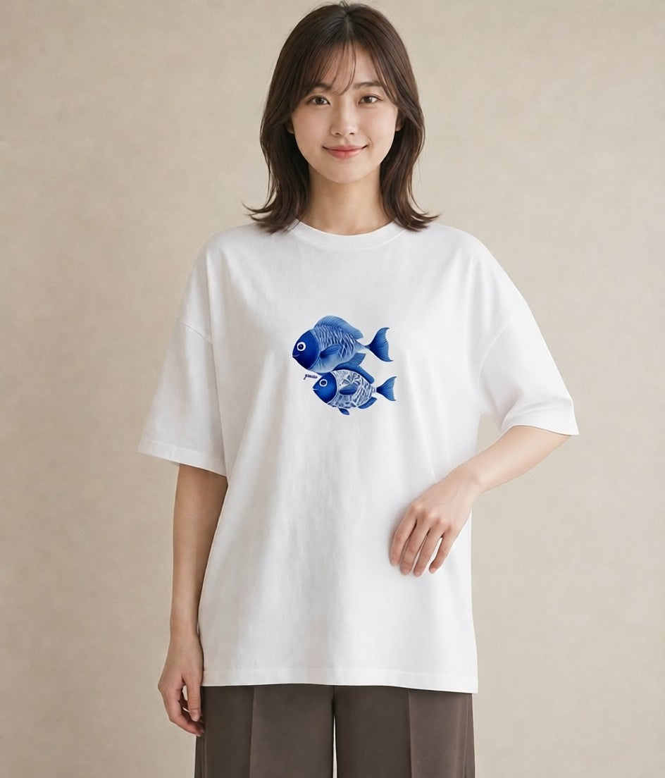 Tシャツ レディース たい焼き 食べ物 フード イラスト ヴィンテージ風 秋コーデ おしゃれギフト 白T