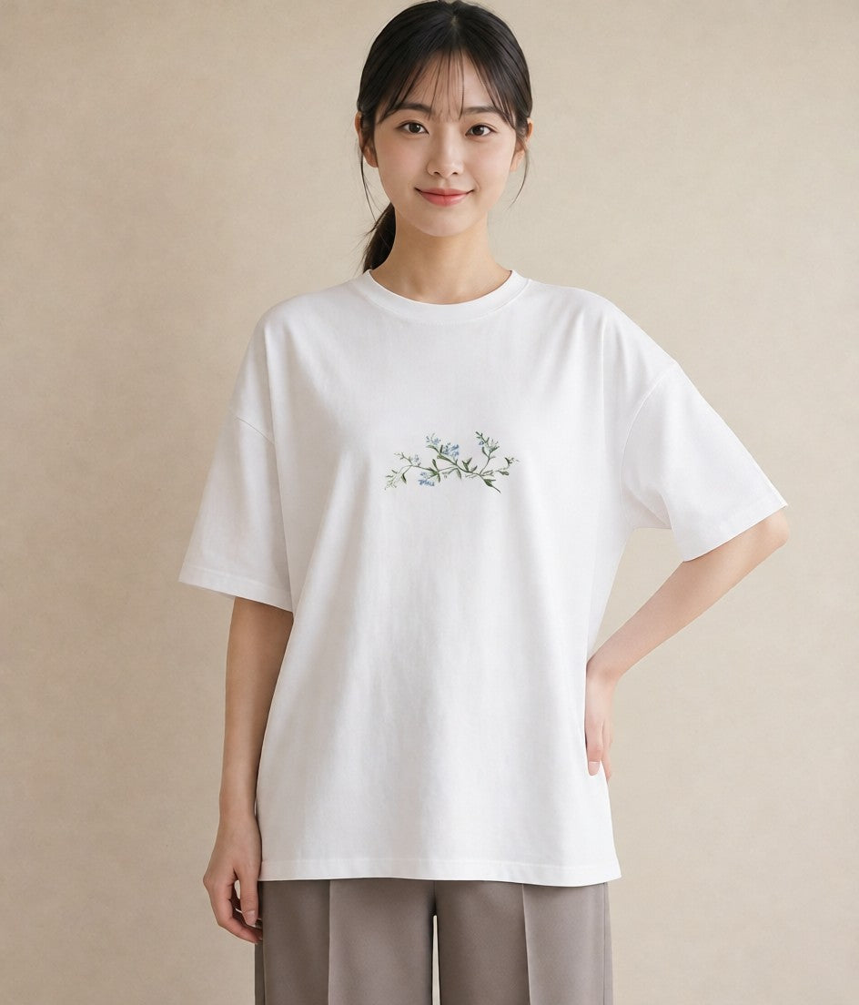 半袖Tシャツ レディース 夕暮れ バルコニー 夕焼け ナチュラル アンティーク イラスト ガーリー ギフト 母の日 白T