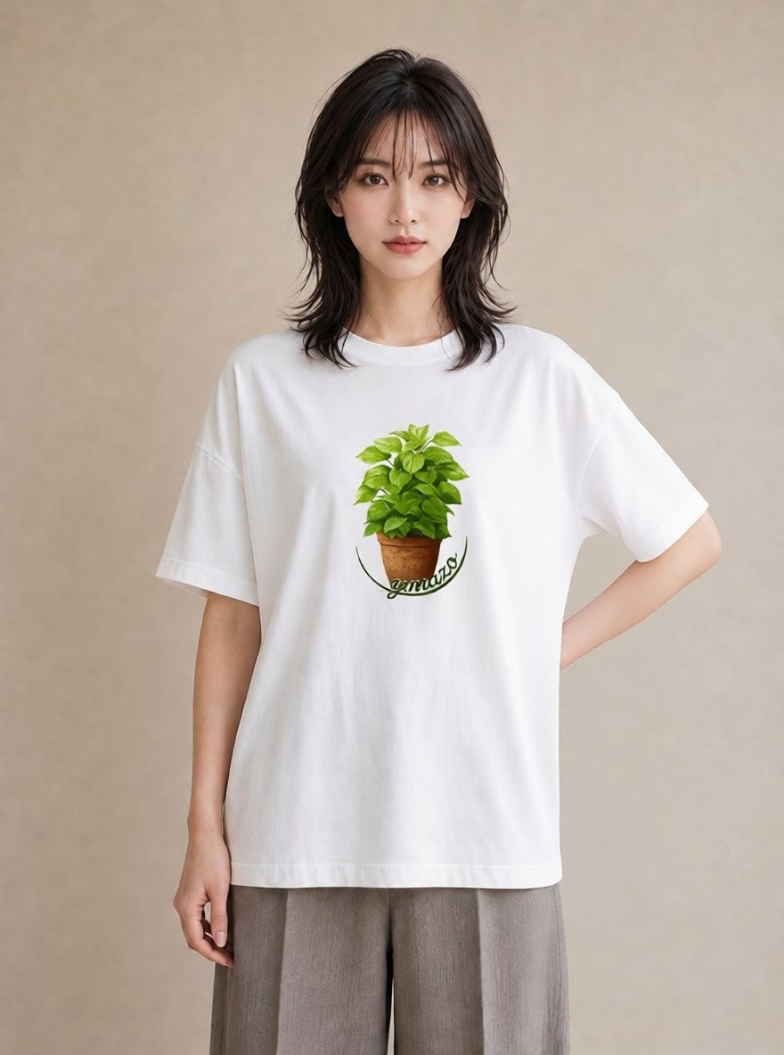 Tシャツ レディース 夕暮れ バルコニー 夕焼け ナチュラル アンティーク イラスト シンプル ミセス 春コーデ 白T