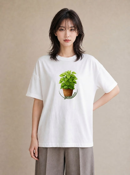 Tシャツ レディース 夕暮れ バルコニー 夕焼け ナチュラル アンティーク イラスト シンプル ミセス 春コーデ 白T