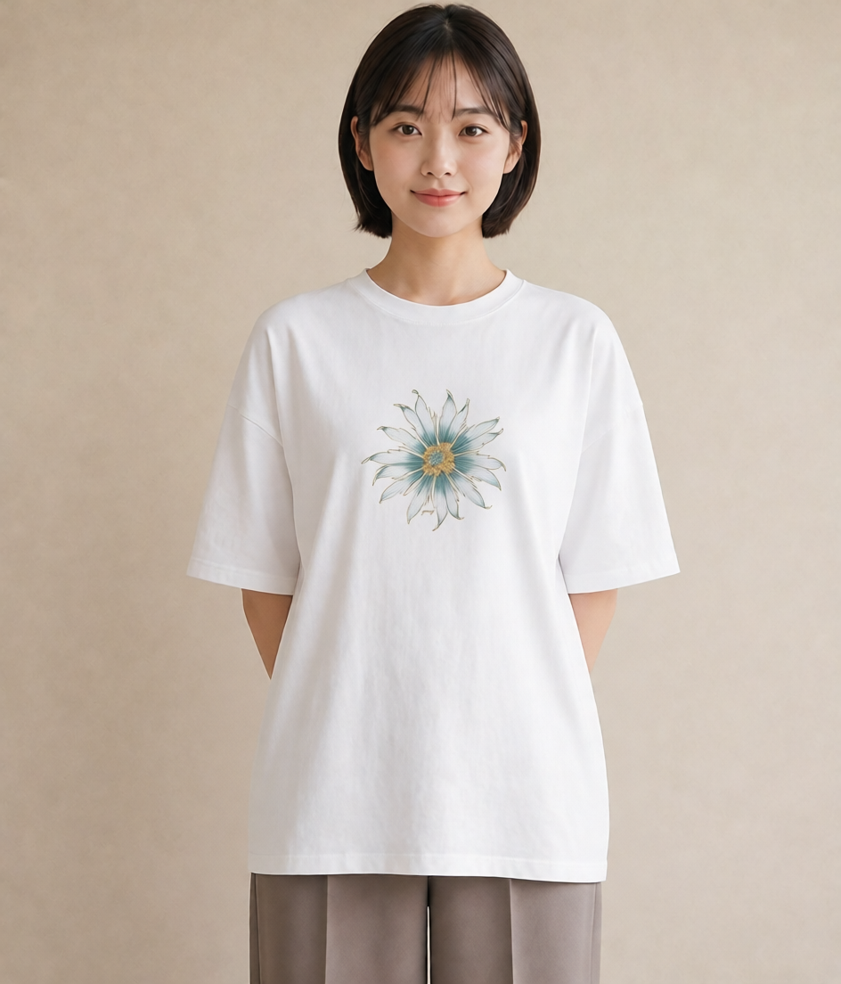 グラフィックTシャツ レディース ゆり 百合 花 花柄 イラスト シンプル お揃い 親子 白T