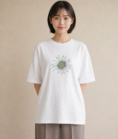 グラフィックTシャツ レディース ゆり 百合 花 花柄 イラスト シンプル お揃い 親子 白T