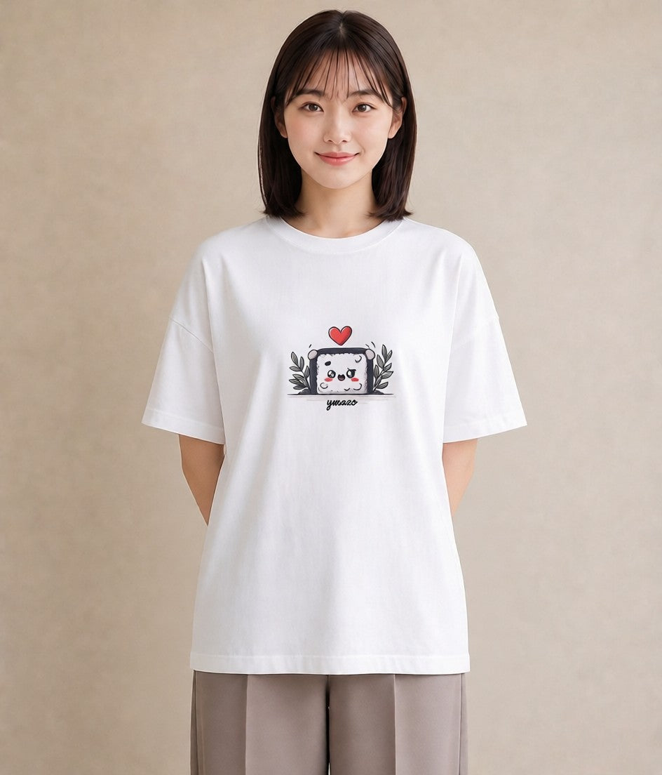 グラフィックTシャツ レディース おにぎり 食べ物 フード イラスト ラフカジュアル ビーチ デイリーウェア 白T