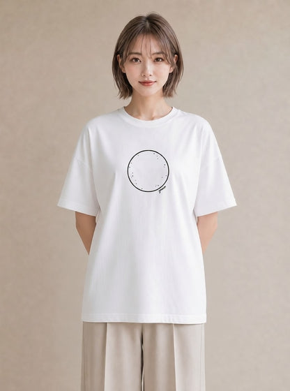 半袖Tシャツ レディース 幾何学 ミニマル ジオメトリック イラスト ゆるコーデ 友達ギフト 部屋着 白T