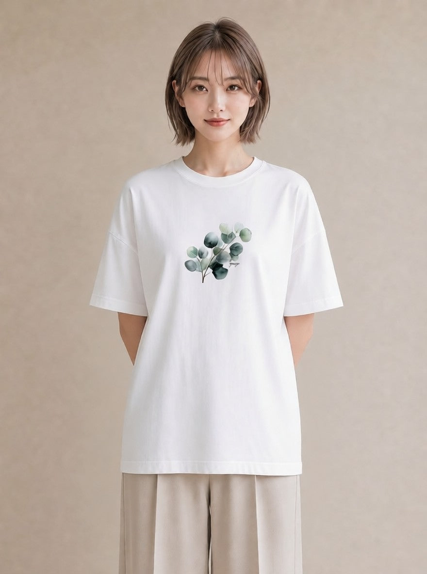 デザインTシャツ レディース 夕暮れ バルコニー 夕焼け ナチュラル アンティーク イラスト ガーリー お出かけ 普段着 白T
