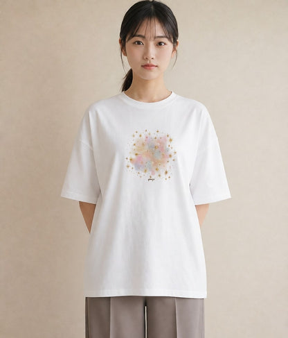 半袖Tシャツ レディース 射手座 星空 宇宙 イラスト 社会人 女性 白T