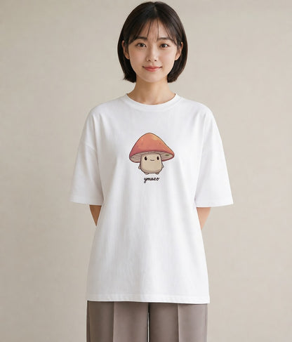 デザインTシャツ レディース きのこ 植物 ボタニカル イラスト 公園 ママ 白T