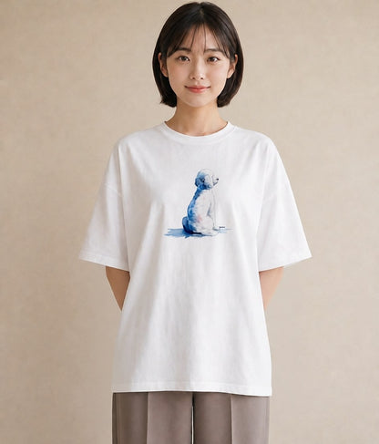 グラフィックTシャツ レディース 愛犬 犬 いぬ イラスト ゆるコーデ 20代 カジュアルコーデ 白T