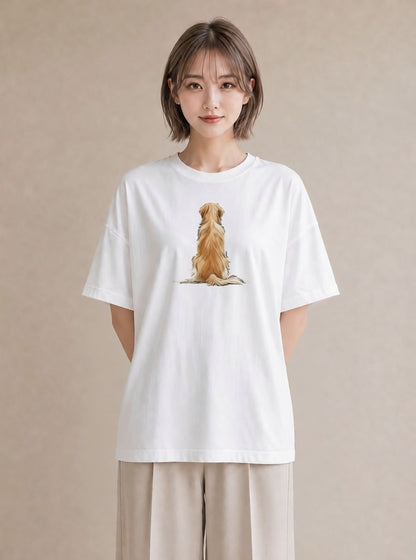 グラフィックTシャツ レディース 犬好き 犬 いぬ イラスト こなれ感 自分用 ルームウェア 白T