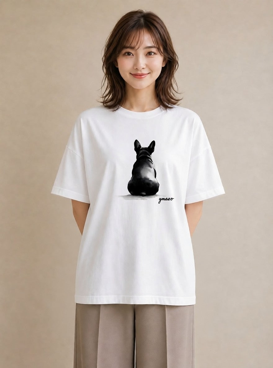 グラフィックTシャツ レディース 犬好き 犬 いぬ イラスト シンプル 女性 旅行用 白T