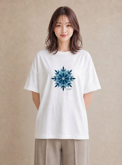 プリントTシャツ レディース 雪の結晶 星空 宇宙 イラスト フェミニン 通学 誕生日プレゼント 白T
