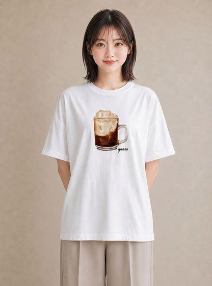 半袖Tシャツ レディース ミルク 食べ物 フード イラスト 韓国風 社会人 女性 白T