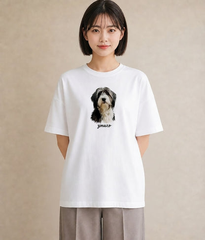 グラフィックTシャツ レディース ミックス犬 犬 いぬ イラスト カフェコーデ 女子会 お揃い 白T