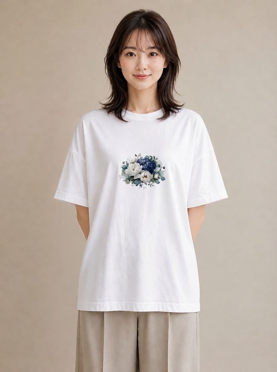 Tシャツ レディース ポスト 野の花 レトロ ナチュラル アンティーク イラスト 旅行コーデ おしゃれギフト 社会人 白T