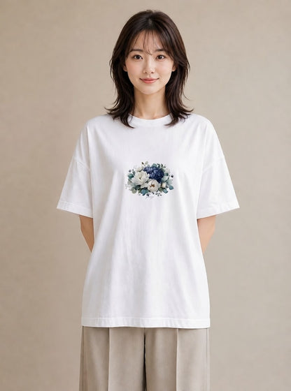 Tシャツ レディース ポスト 野の花 レトロ ナチュラル アンティーク イラスト 旅行コーデ おしゃれギフト 社会人 白T