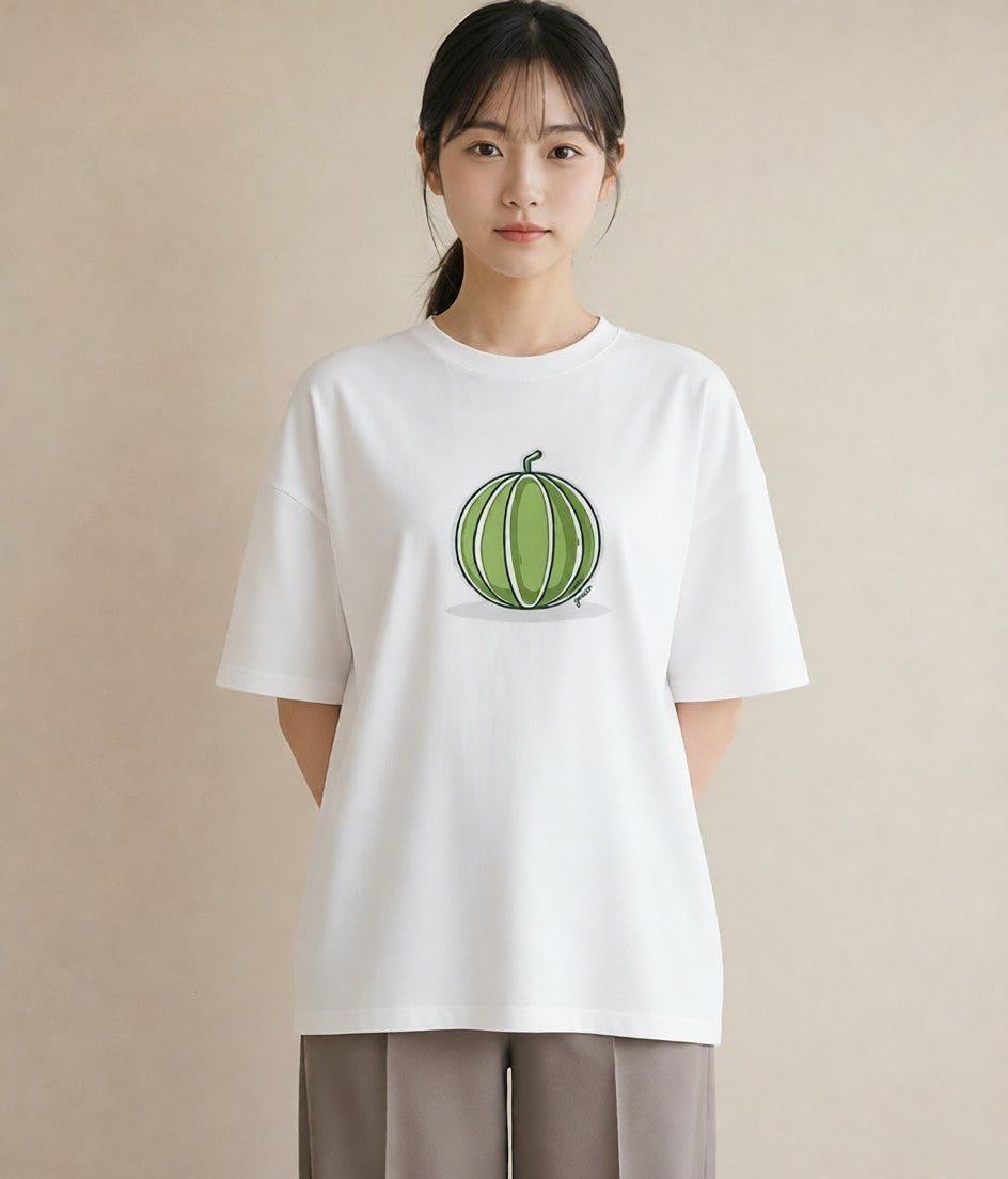 グラフィックTシャツ レディース すいか 食べ物 フード イラスト 可愛い ルームウェア ギフト 白T