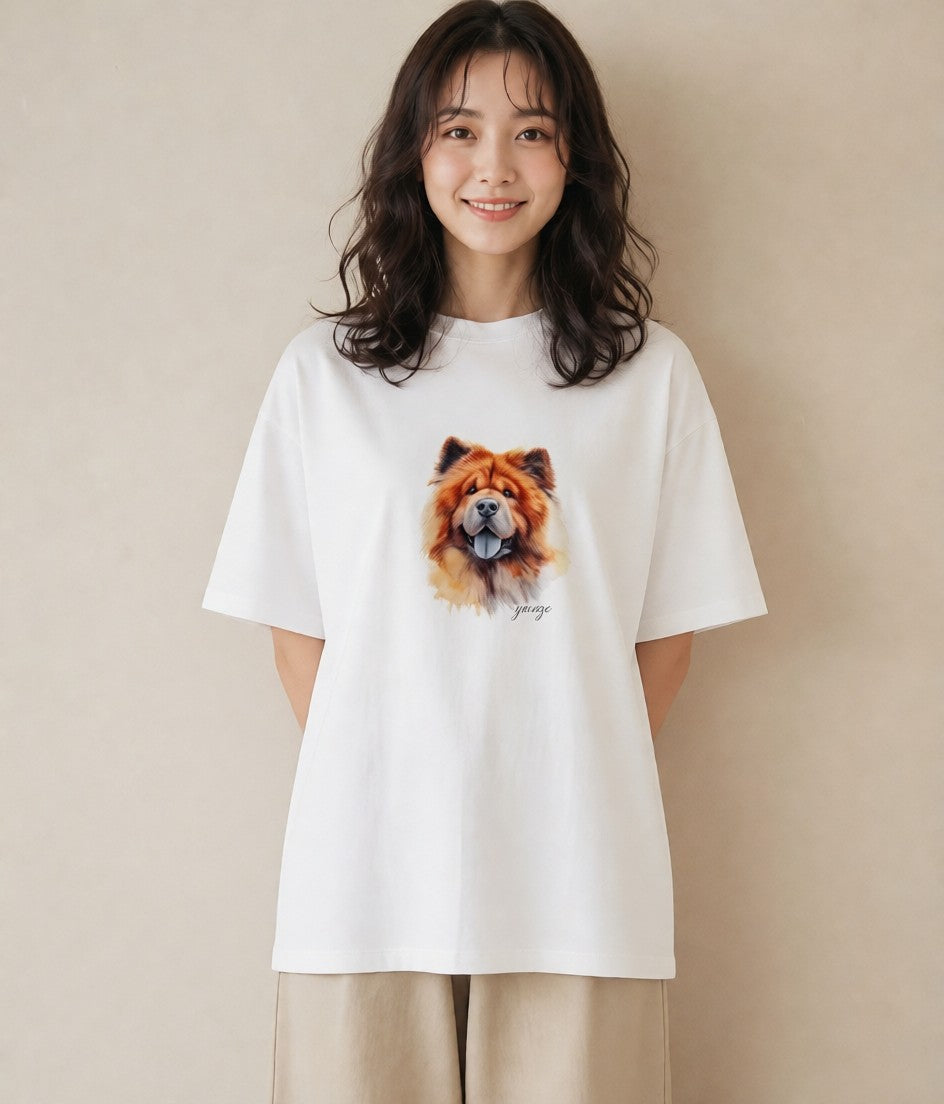 プリントTシャツ レディース 柴犬 しばいぬ 犬 いぬ イラスト 休日コーデ 親子 20代 白T