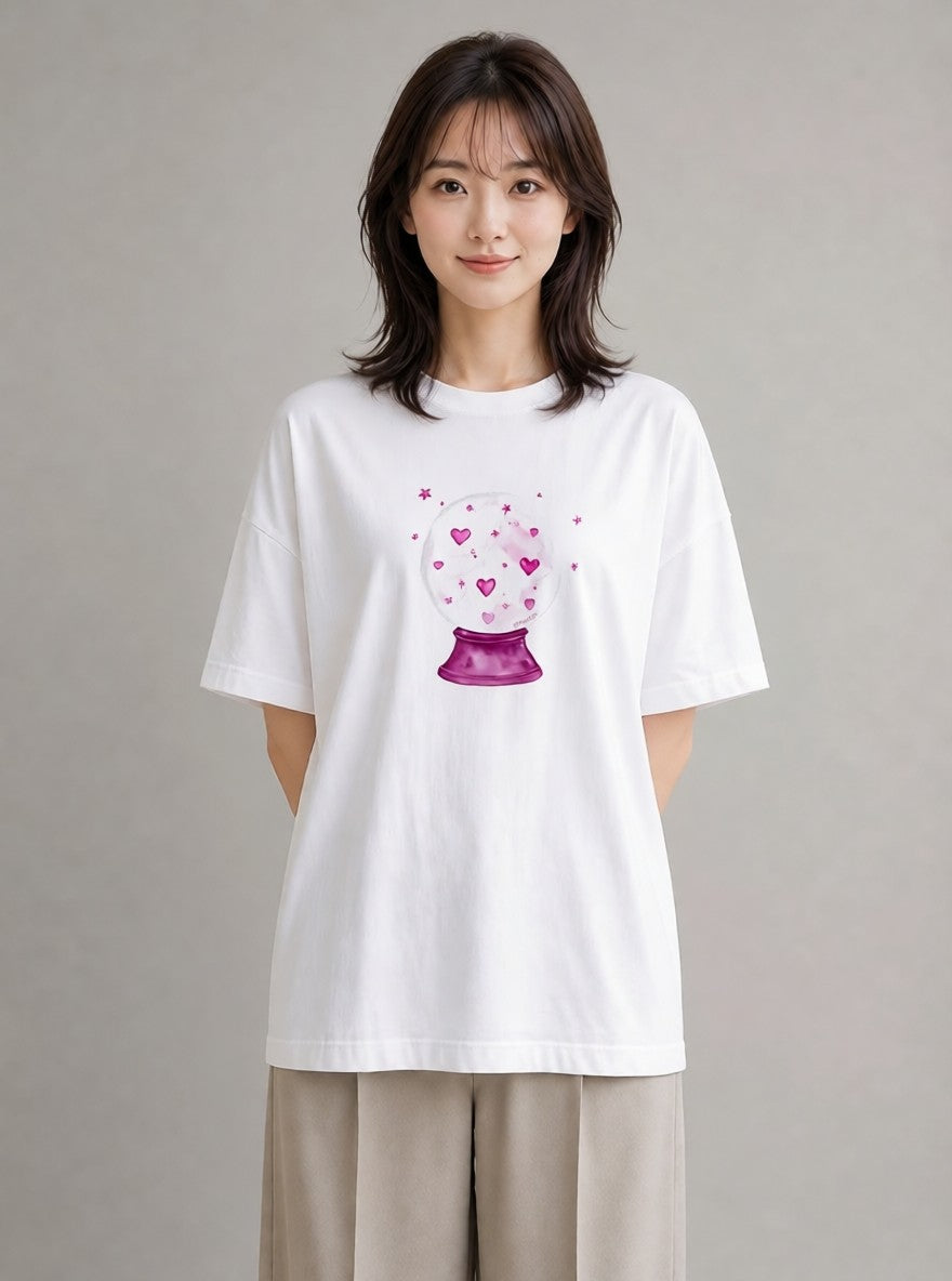 Tシャツ レディース 水瓶座 星空 宇宙 イラスト ガーリー デイリーウェア 休日 白T