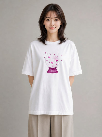 Tシャツ レディース 水瓶座 星空 宇宙 イラスト ガーリー デイリーウェア 休日 白T