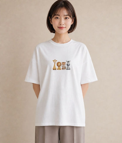 グラフィックTシャツ レディース しまうま 動物 アニマル イラスト ゆるかわ ミセス 春コーデ 白T