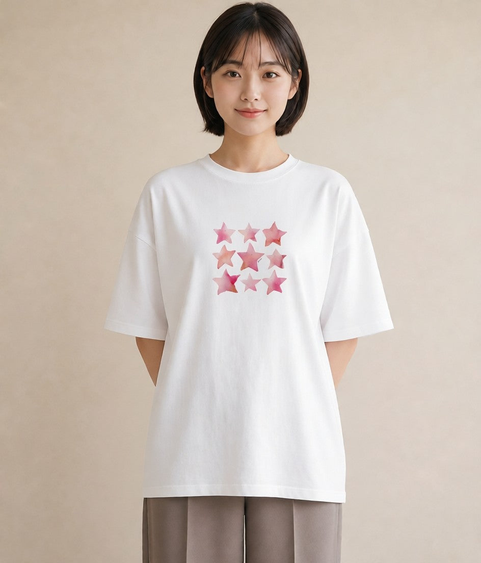 デザインTシャツ レディース 魚座 星空 宇宙 イラスト こなれ感 お揃い 親子 白T