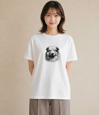 グラフィックTシャツ レディース 豆柴 犬 いぬ イラスト 北欧風 デイリーウェア 休日 白T
