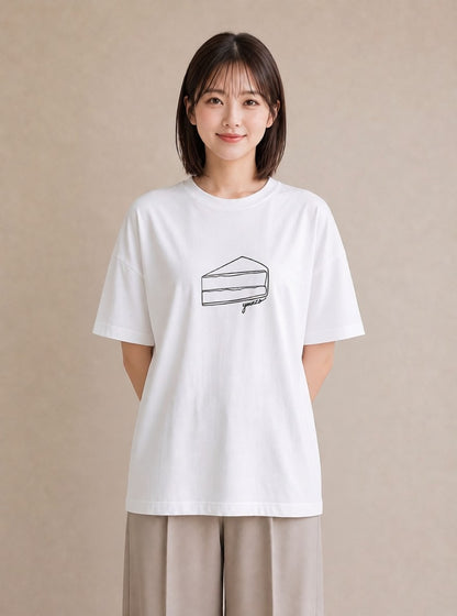 半袖Tシャツ レディース スイーツ お菓子 デザート イラスト レトロ デート 帰省 白T