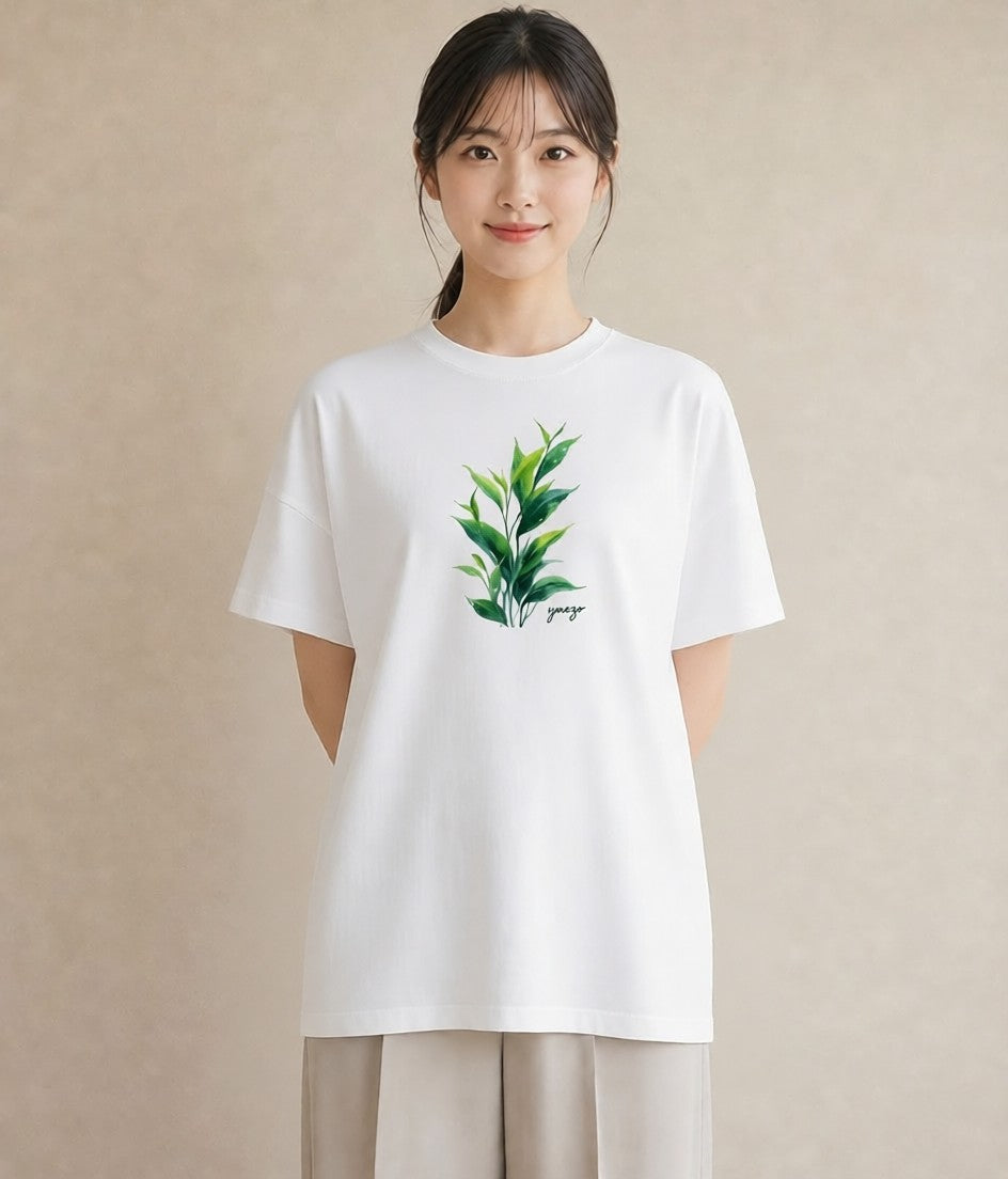 半袖Tシャツ レディース ハーブ 植物 ボタニカル イラスト 水彩風 親子 20代 白T