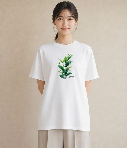 半袖Tシャツ レディース ハーブ 植物 ボタニカル イラスト 水彩風 親子 20代 白T