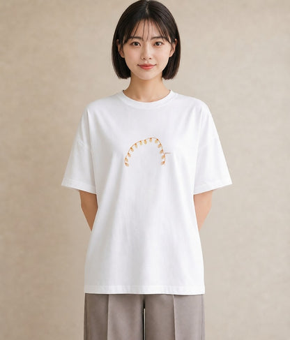 半袖Tシャツ レディース 風鈴 ガラス 夏 ナチュラル アンティーク イラスト ミニマル 買い物 夏コーデ 白T