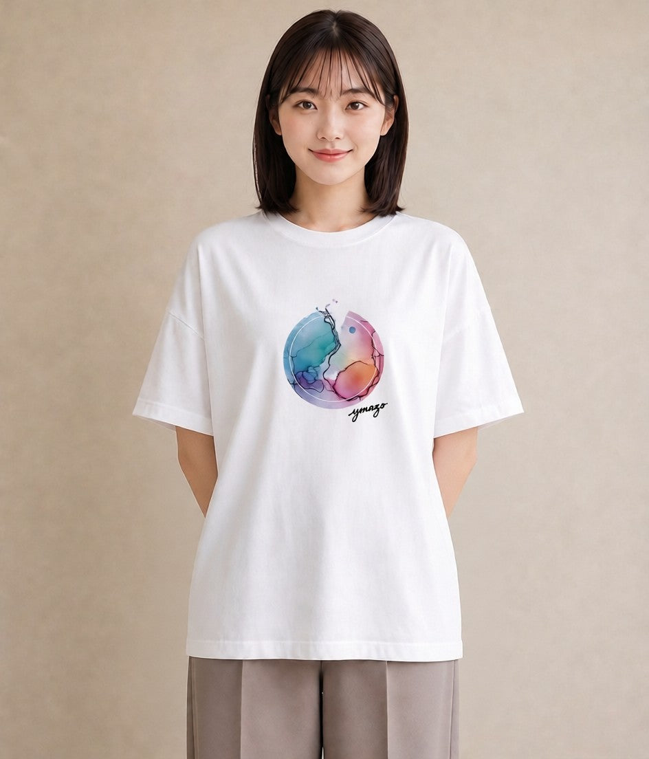 Tシャツ レディース 乙女座 星空 宇宙 イラスト ミニマル ビーチ デイリーウェア 白T