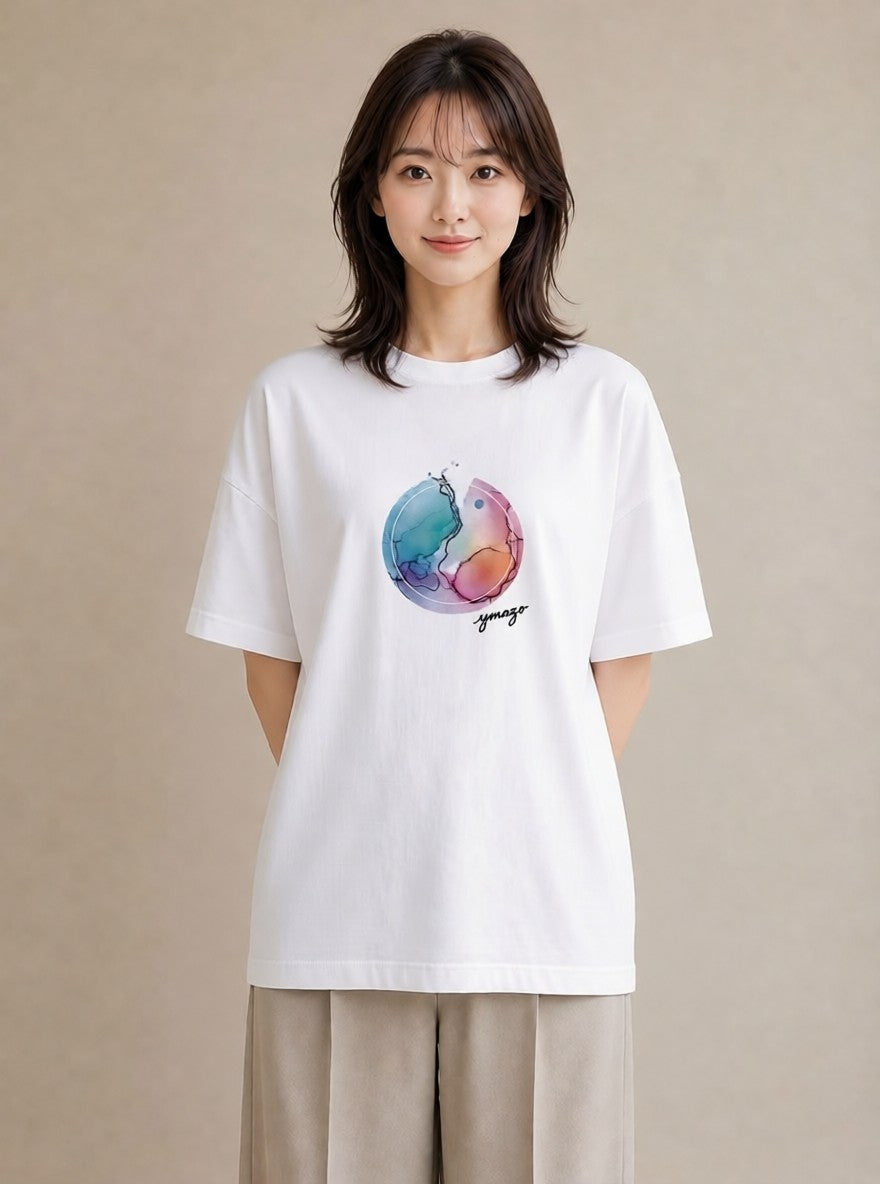 グラフィックTシャツ レディース 牡牛座 星空 宇宙 イラスト カフェコーデ ルームウェア ギフト 白T