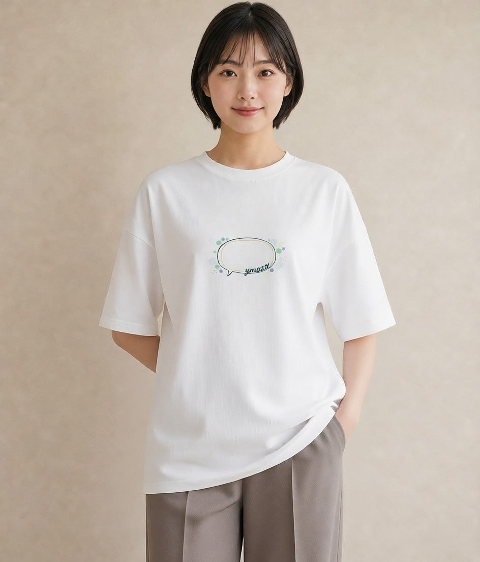 グラフィックTシャツ レディース 紙風船 和紙 ナチュラル アンティーク イラスト ミニマル 部屋着 女性向けギフト 白T