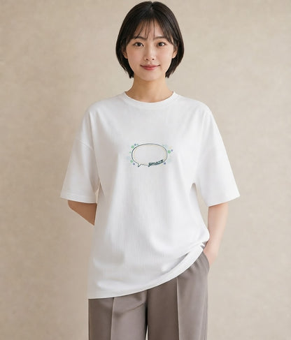 グラフィックTシャツ レディース 紙風船 和紙 ナチュラル アンティーク イラスト ミニマル 部屋着 女性向けギフト 白T