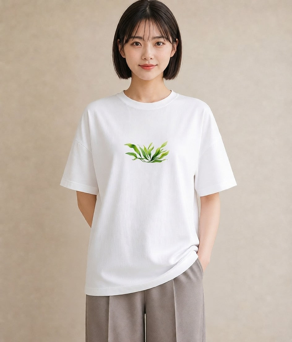 グラフィックTシャツ レディース シダ 植物 ボタニカル イラスト カフェコーデ 部屋着 女性向けギフト 白T