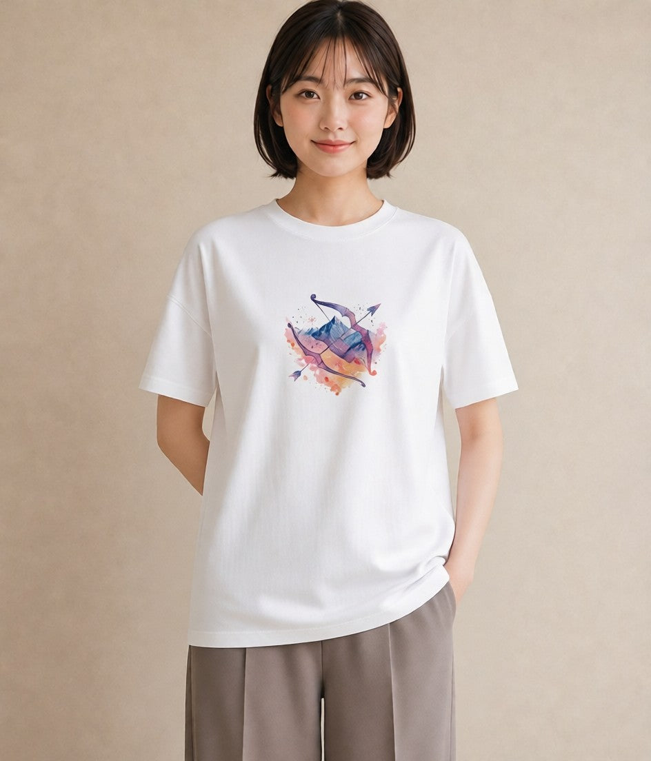 Tシャツ レディース 双子座 星空 宇宙 イラスト ナチュラル 母の日 ビーチ 白T