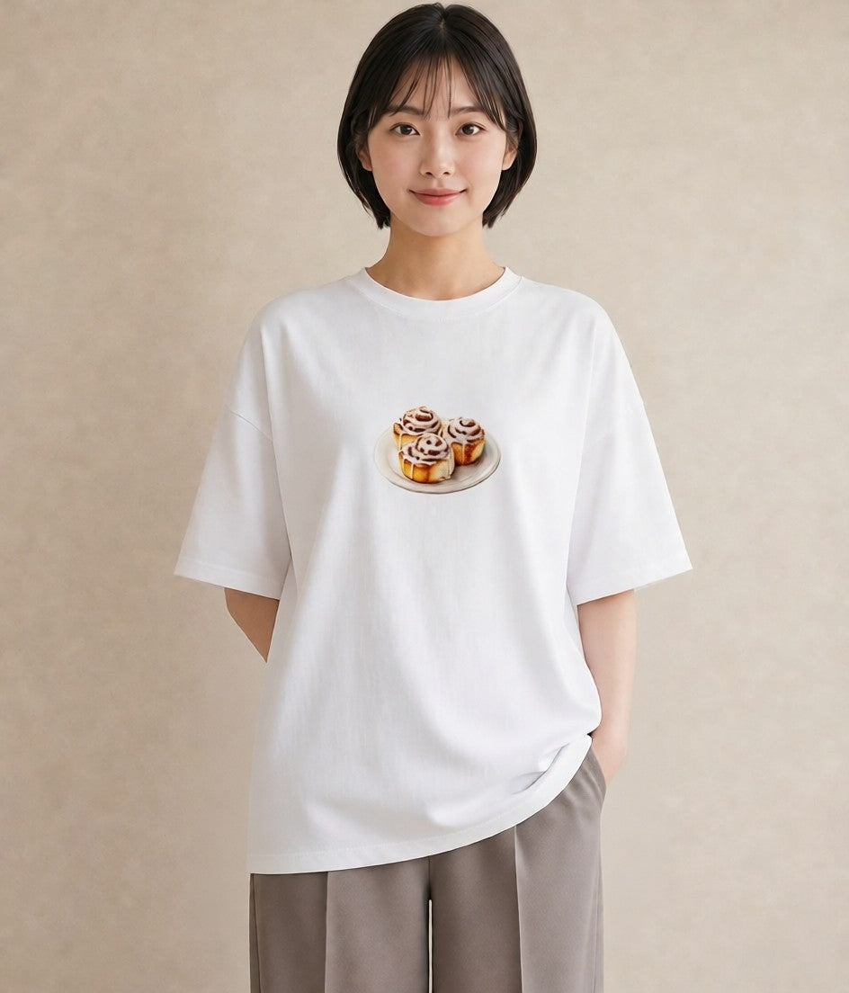 デザインTシャツ レディース ベーグル 食べ物 フード イラスト ヴィンテージ風 カフェ服 クリスマス 白T