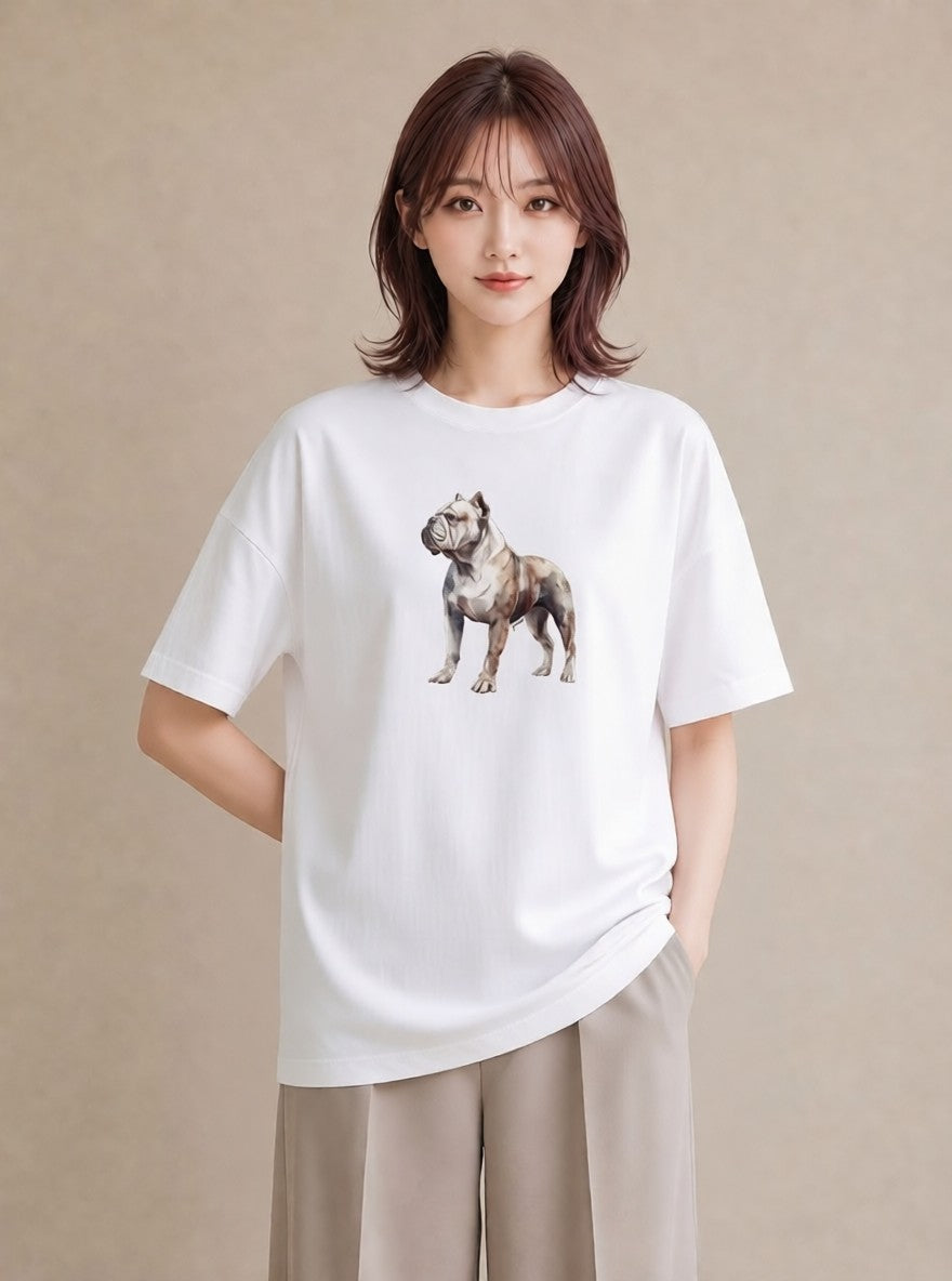 グラフィックTシャツ レディース 老犬 犬 いぬ イラスト フェミニン 送別ギフト 通勤 白T
