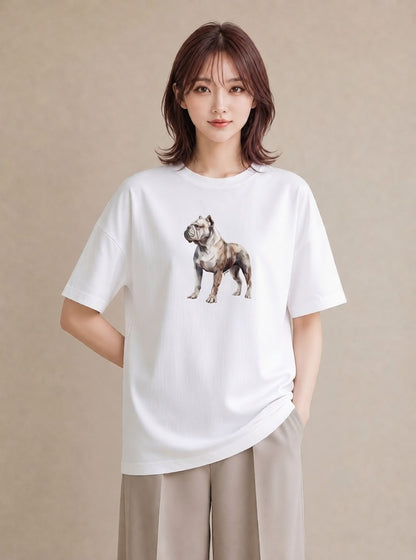 グラフィックTシャツ レディース 老犬 犬 いぬ イラスト フェミニン 送別ギフト 通勤 白T