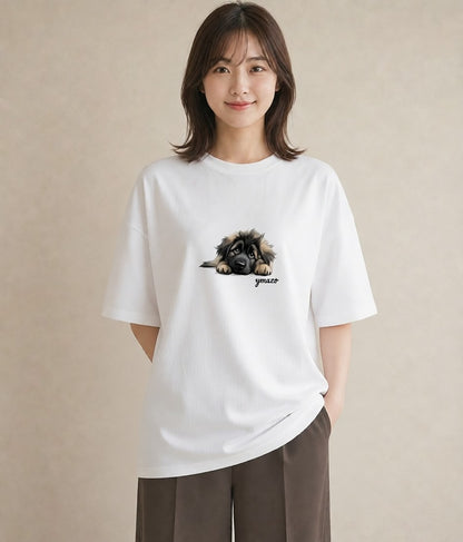 グラフィックTシャツ レディース 子犬 犬 いぬ イラスト 北欧風 女子会 お揃い 白T