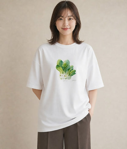グラフィックTシャツ レディース チンアナゴ 海の生き物 海 イラスト 淡色 春服 ミセス 白T