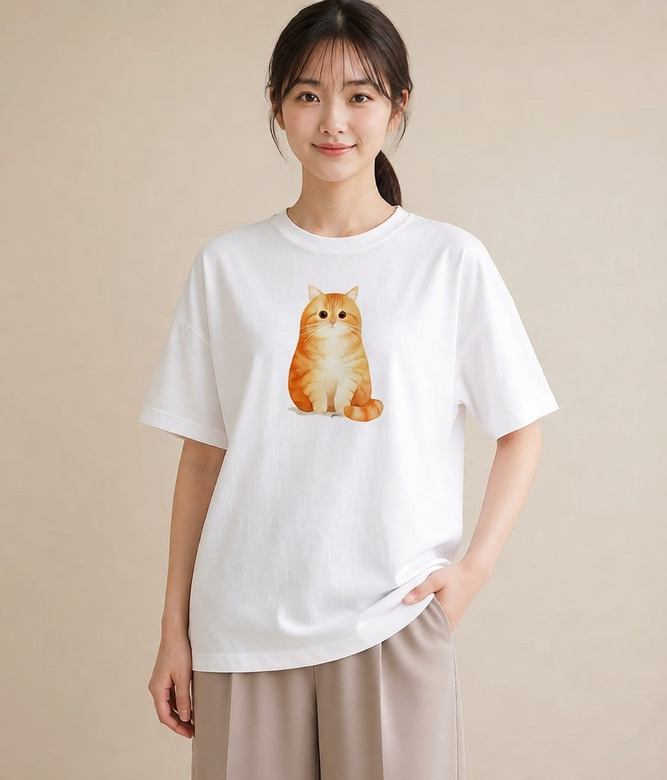 半袖Tシャツ レディース アメリカンショートヘア 猫 ねこ イラスト ポップ 旅行 母娘コーデ 白T