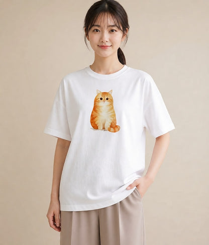 半袖Tシャツ レディース アメリカンショートヘア 猫 ねこ イラスト ポップ 旅行 母娘コーデ 白T