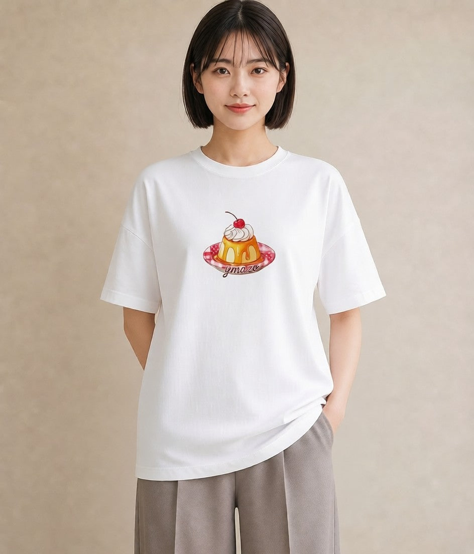 プリントTシャツ レディース マフィン 食べ物 フード イラスト 上品 海 カフェ巡り 白T