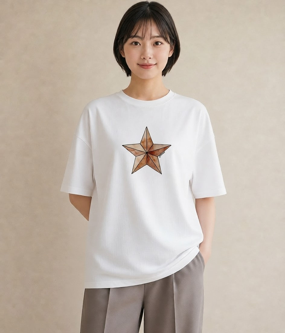 グラフィックTシャツ レディース 星 星空 宇宙 イラスト ボタニカル ビーチ デイリーウェア 白T