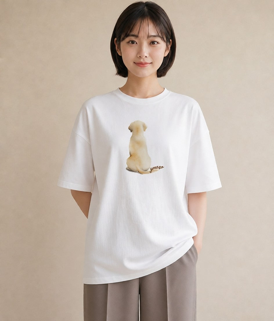 Tシャツ レディース ラブラドールレトリバー 犬 いぬ イラスト モード 女性向けギフト 散歩 白T