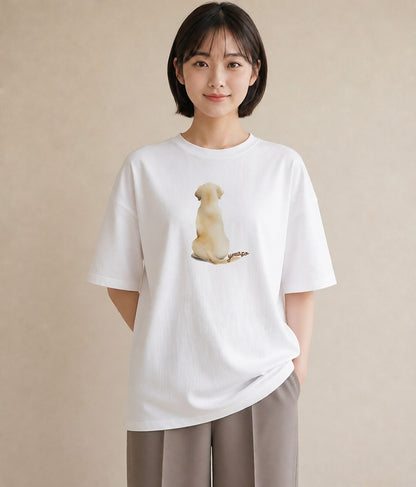 Tシャツ レディース ラブラドールレトリバー 犬 いぬ イラスト モード 女性向けギフト 散歩 白T
